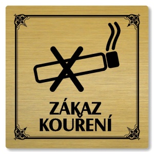 Zákaz kouření, 118x118mm, zlatá, Nebraska